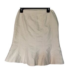 Ann Taylor Petite Cream Flare Skirt